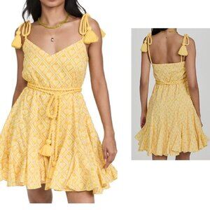 RHODE Yellow Tassel Strap Mini Dress